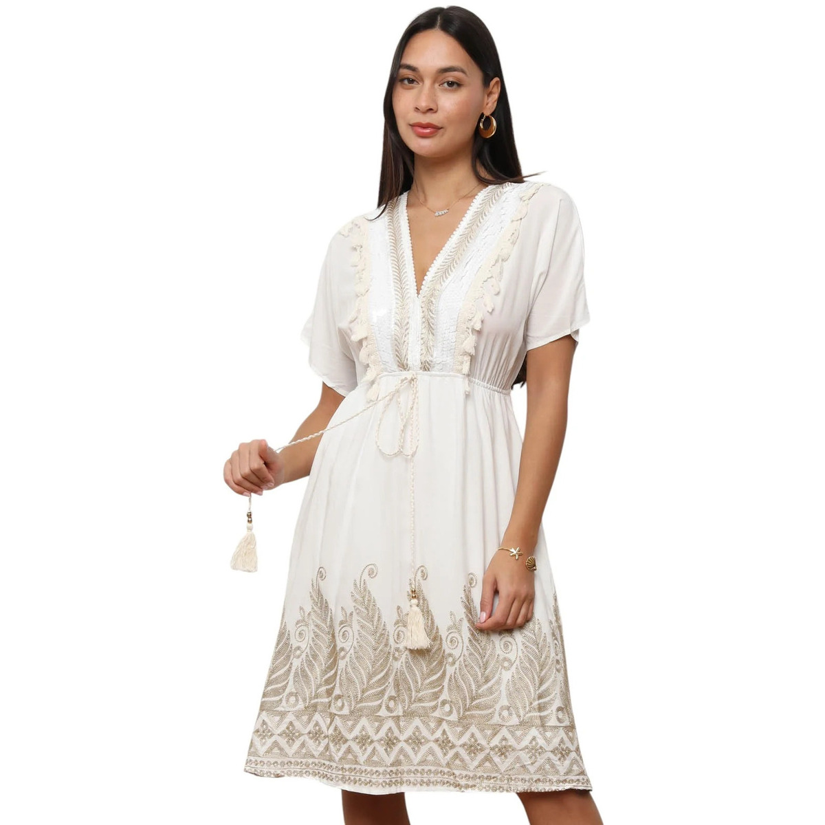 Textil Mulher Vestidos La Modeuse 74404_P175887 Branco