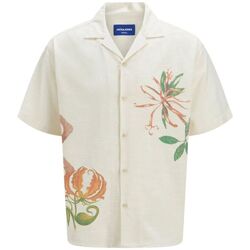 Textil Homem Camisas mangas comprida Jack & Jones 12271108 LUKE RETRO-ANTIQUE WHITE Branco
