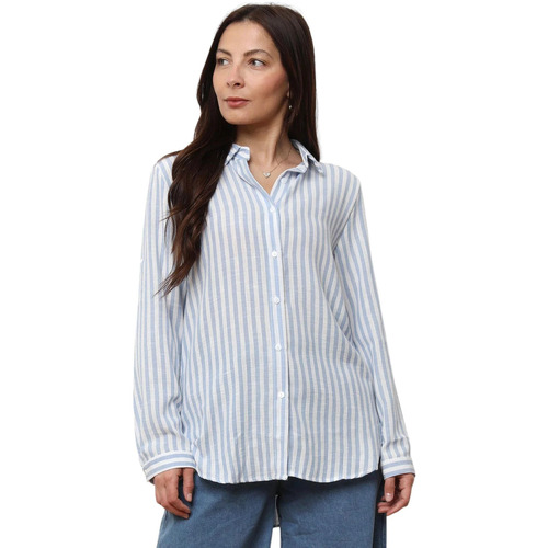Textil Mulher camisas La Modeuse 74559_P176169 Azul