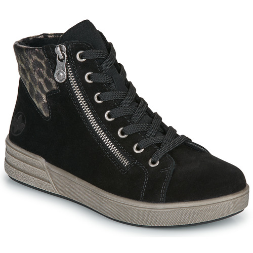 Sapatos Mulher Sapatilhas de cano-alto Rieker X0709-00 Preto