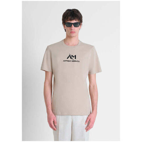 Textil Homem T-shirts e Pólos Antony Morato MMKS02498-FA100144-2081-7-1 Bege