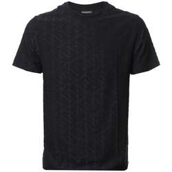 Textil Homem T-shirts e Pólos Emporio Armani Beach Woven All Over Eagle T-Shirt Black Preto