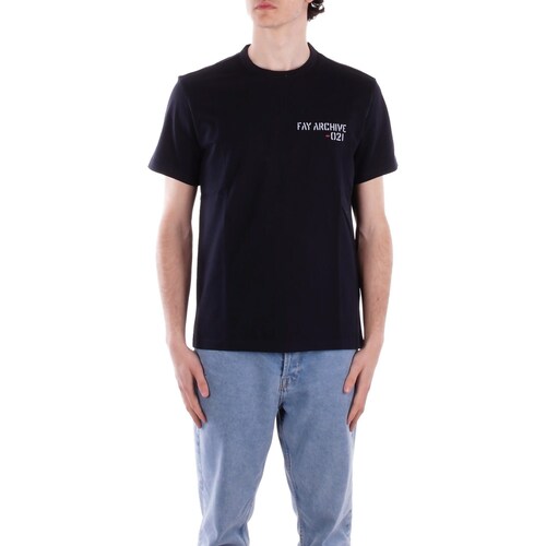 Textil Homem T-Shirt mangas curtas Fay MPMB350120 Azul