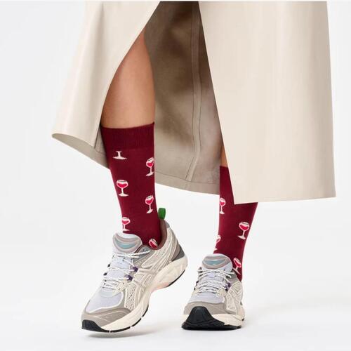 Happy socks GLASS OF WINE SOCK Bordô