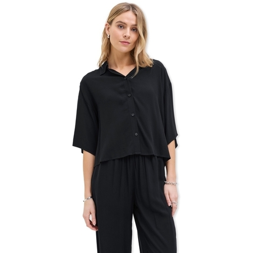 Textil Mulher Tops / Blusas Jjxx Camisa Mira - Black Preto