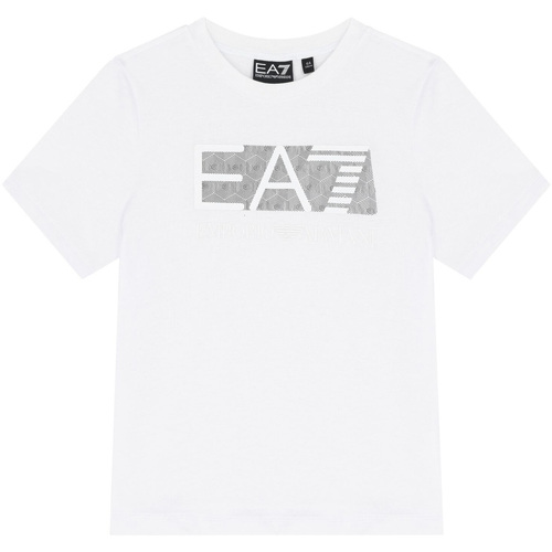 Textil Criança T-shirts e Pólos Emporio Armani EA7  Branco