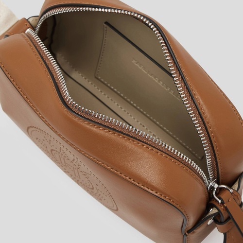 Karl Lagerfeld CIRLCE CAMERA BAG PERFORAT Castanho