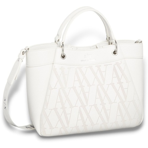 EAX WAVE SHOPPING BAG Branco