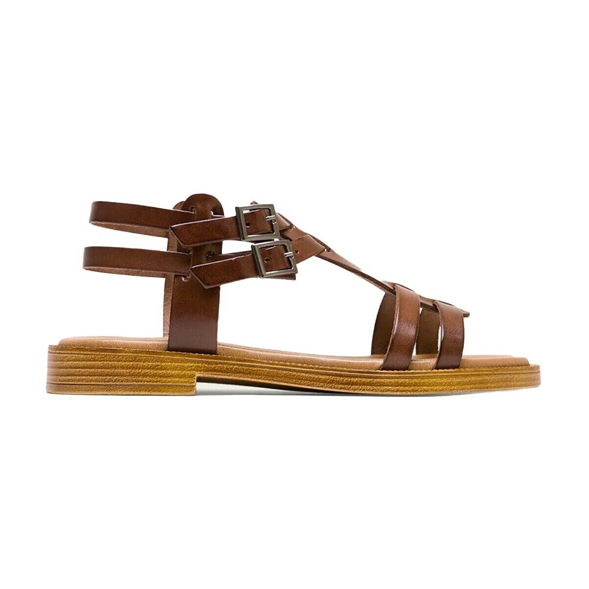 Sapatos Mulher Sandálias Porronet SANDALIA PLANA ROMANA DE PIEL MOKA  3128 MAGNOLIA Violeta