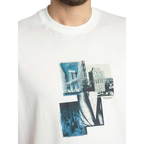 EAX T-Shirt com grafismo da cidade Branco