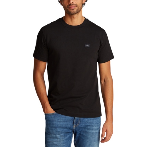 Textil Homem Polos mangas compridas Calvin Klein Jeans WOVEN LABEL REGULAR J30J327100 Preto