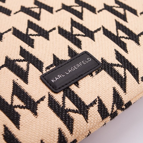 Karl Lagerfeld K ESSENTIAL RAFFIA POUCH M Bege