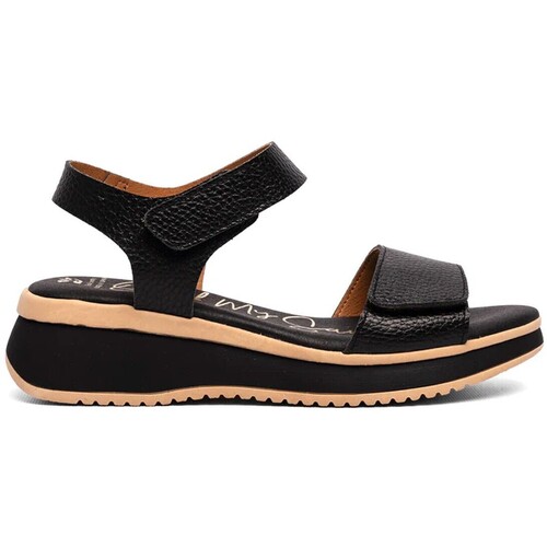 Sapatos Mulher Sandálias Oh My Sandals SANDALIAS DE PIEL CON VELCRO NEGRAS APLAUSO SELENE 5660 Preto