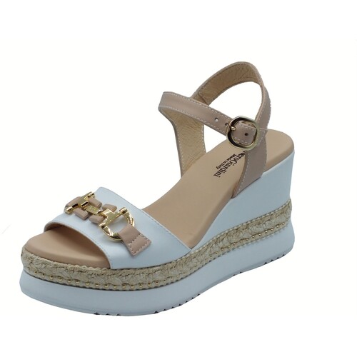 Sapatos Mulher Sandálias NeroGiardini E513552D Loira Bianco Armenia Rosa