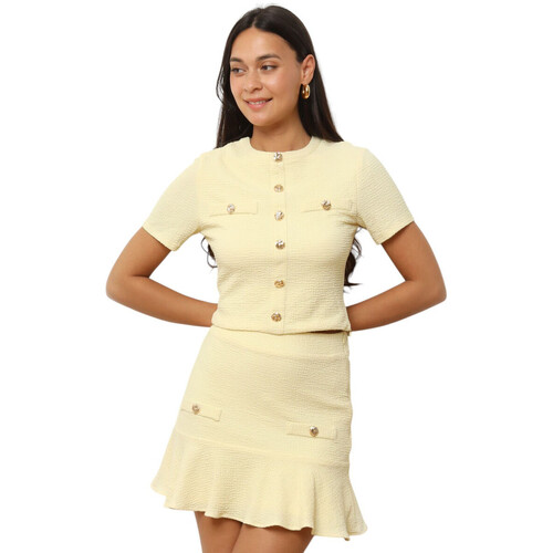 Textil Mulher Tops / Blusas La Modeuse 74839_P176780 Amarelo