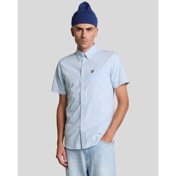 Lyle & Scott SW2213V SHORT SLEEVE SHIRT-W490 LIGHT BLUE/WHITE