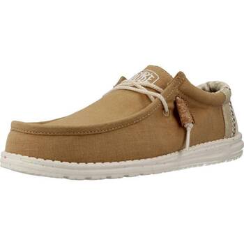 Sapatos Homem Sapatos HEYDUDE WALLY LINEN NATURAL Castanho