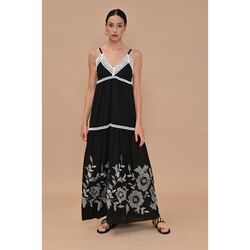 Textil Mulher Vestidos Kaos Collezioni RPJTZ015-0001 Preto