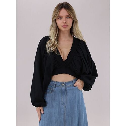 Textil Mulher camisas Kaos Collezioni RPJLE044-0001 Preto