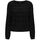 Textil Mulher camisolas Only 15339536 CAPRI LS O-NECK-BLACK Preto