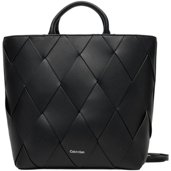 Malas Mulher Bolsa Calvin Klein Jeans CK WOVEN MEDIUM TOTE K60K613176 Preto