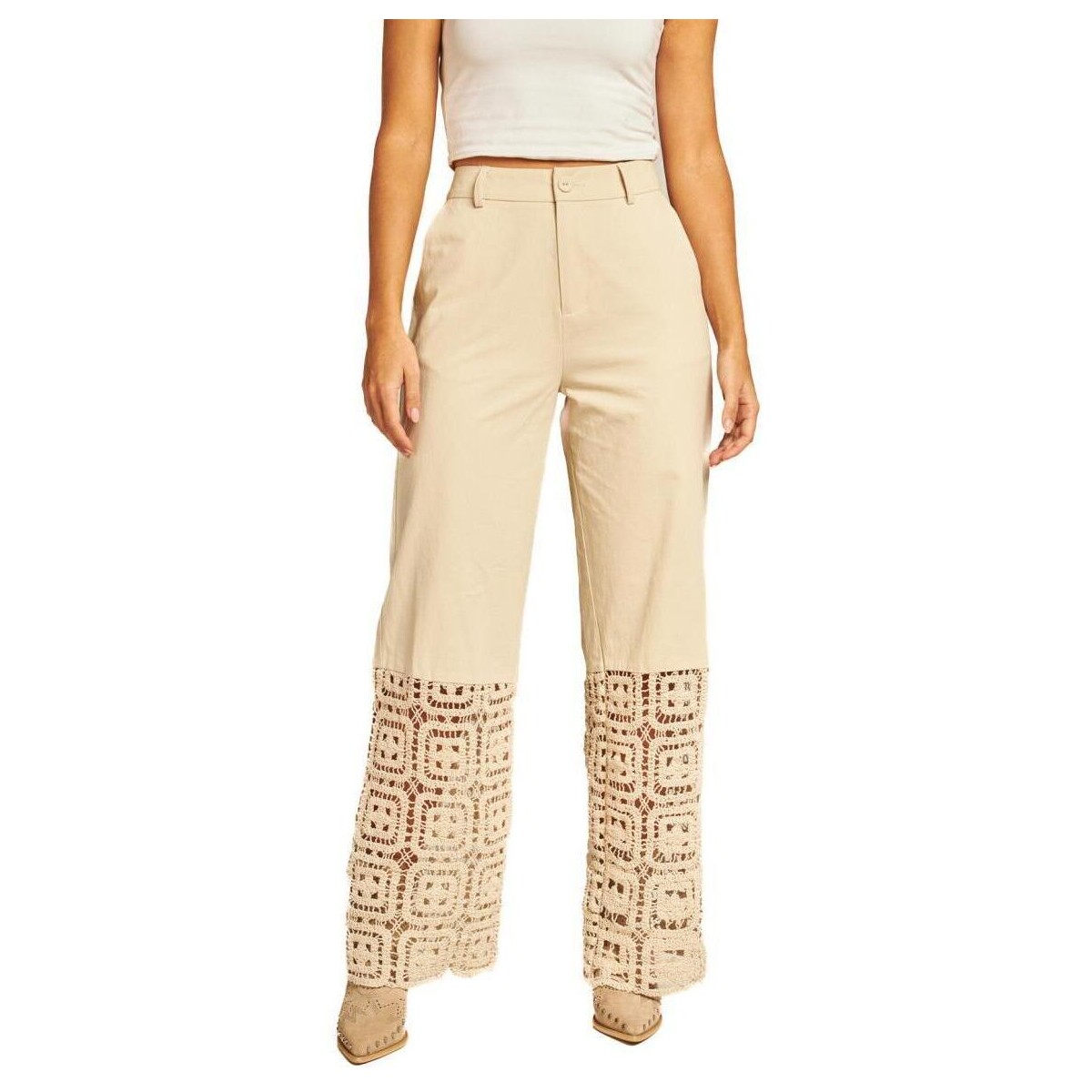 Textil Mulher Calças ALMA EN PENA V24CL307 Bege