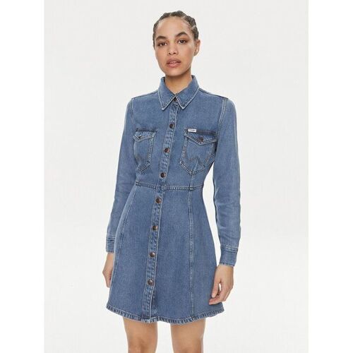 Textil Mulher Vestidos Wrangler 112350340-PARTNERS Azul