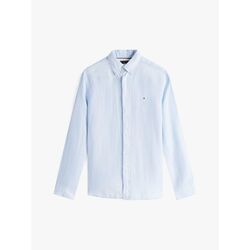 Textil Homem Camisas mangas comprida Tommy Hilfiger MW0MW34602 LINEN PIGMENT DYED-C10 BREEZY BLUE Azul