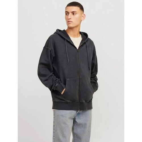 Textil Homem Sweats Jack & Jones 12270279 CHARGE SWEAT ZIP HD-CASTELROCK Cinza