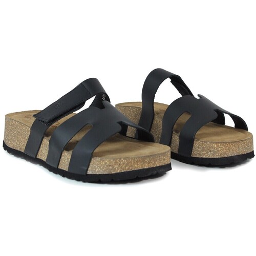 YOKONO SANDALIAS DE PIEL NEGRO CON PALTAFORMA  WIWI 125 Preto