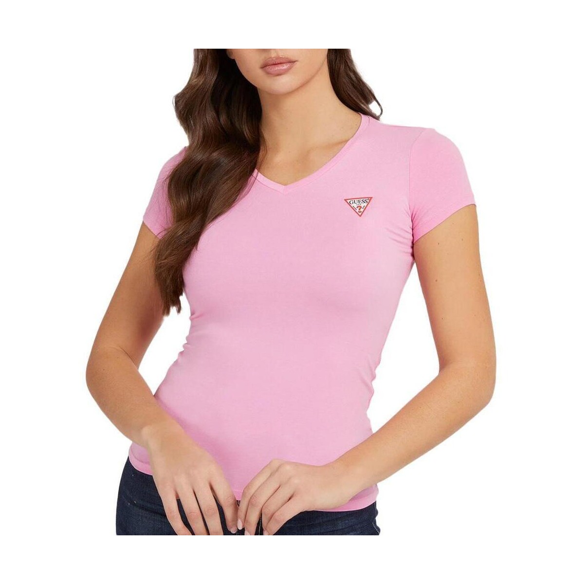 Textil Mulher T-shirts e Pólos Guess  Rosa