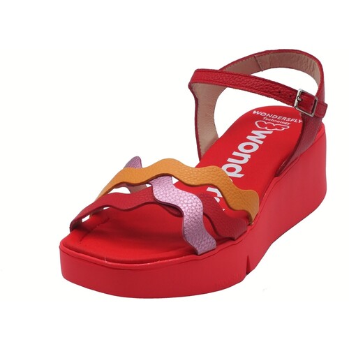 Sapatos Mulher Sandálias Wonders B-7943 Wild Vermelho