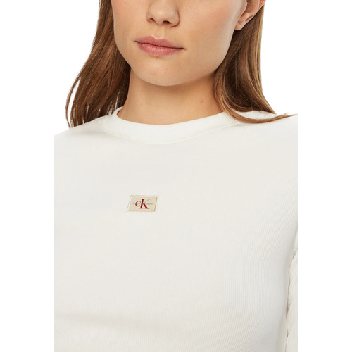 Calvin Klein Jeans WOVEN LABEL RIB LS T J20J224760 Branco