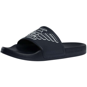 Sapatos Homem chinelos Emporio Armani Sliders de águia em relevo Azul