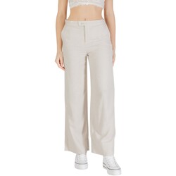 Textil Mulher Calças finas / Sarouels Only ONLCARO HW LINEN BL WIDE PANT CC PNT 15338716 Bege