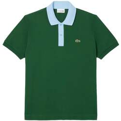 Textil Homem T-shirts e Pólos Lacoste Classic Fit Contrast Collar Polo Shirt Green/Blue Verde