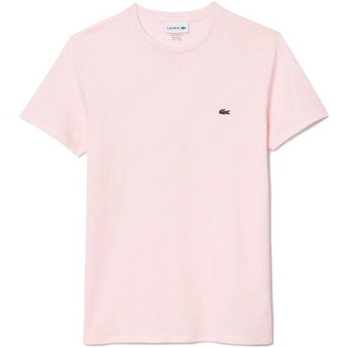 Textil Homem T-shirts e Pólos Lacoste Cotton Pima Crew Neck T-Shirt Light Pink Rosa