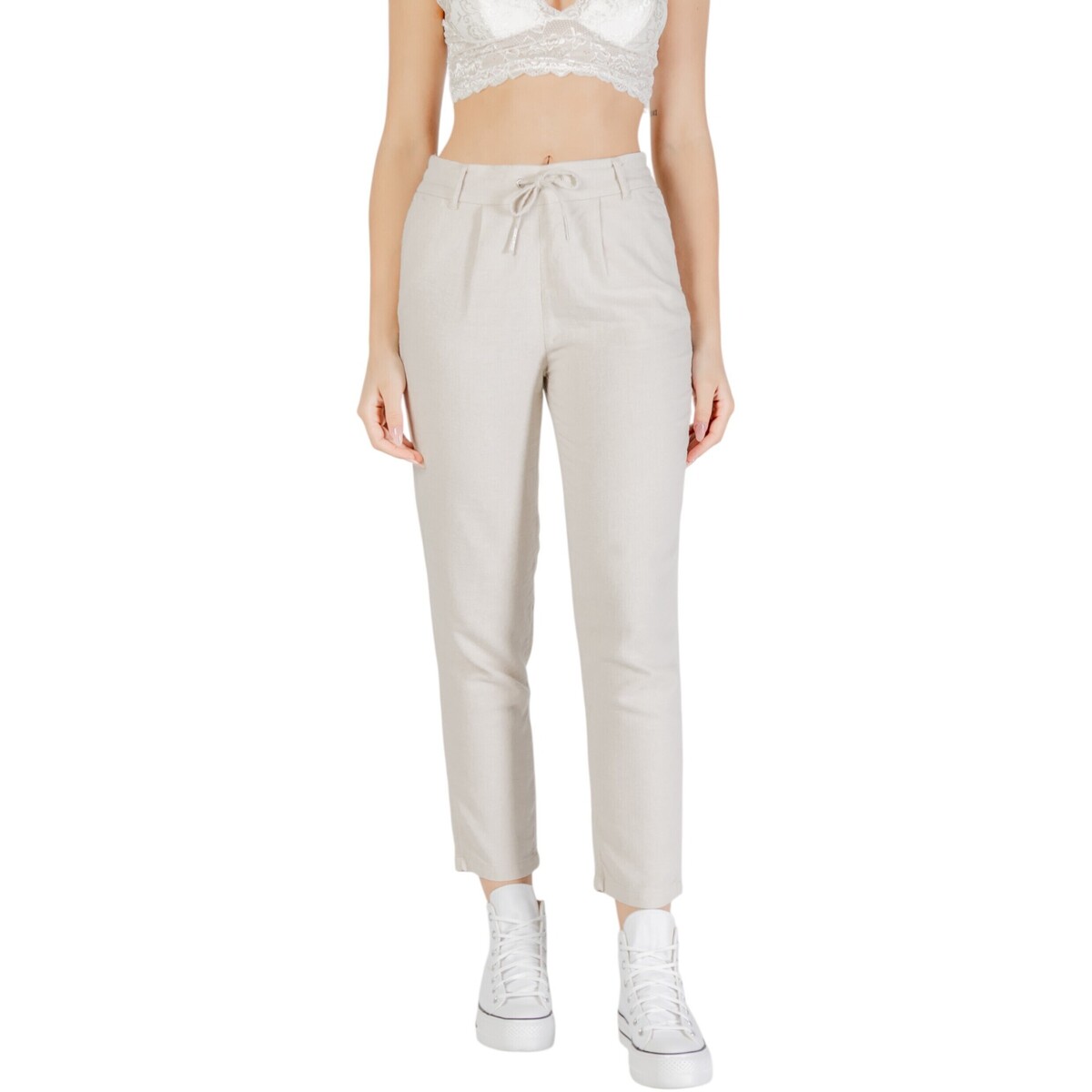 Textil Mulher Calças Only ONLCARO-POPTRASH EASY LINEN BL PNT NOOS 15278710 Outros