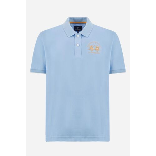 Textil Homem T-shirts e Pólos La Martina CCMP01 PK001 - MIGUEL-07003 BLUE BELL Azul