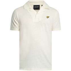 Textil Homem Polos mangas curta Lyle & Scott Camisa polo de linho com gola reverberante Branco