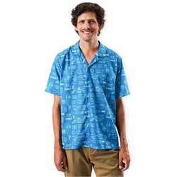 Textil Homem Camisas mangas comprida Brava Fabrics Camisa BTTF Aloha - Blue Azul