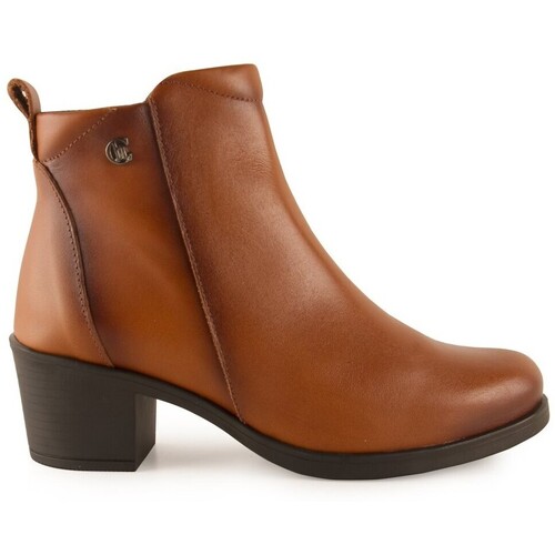 Sapatos Mulher Botins Chamby Botins clássicos em pele castanha Castanho