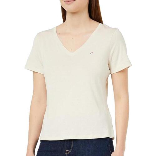 Textil Mulher T-shirts e Pólos Tommy Hilfiger  Bege