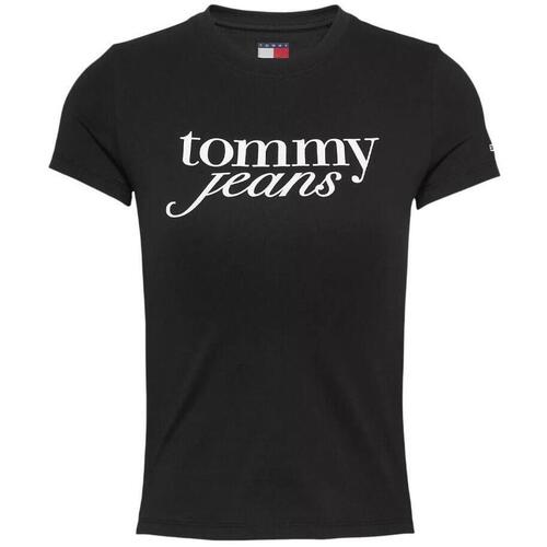 Textil Mulher T-shirts e Pólos Tommy Hilfiger  Preto