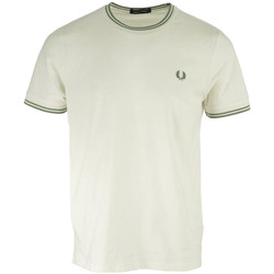 Textil Homem T-Shirt mangas curtas Fred Perry Twin Tipped T-Shirt Bege