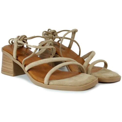 Miswear SANDALIAS DE TIRAS CÓMODAS CON TACÓN MEDIO 2975  CAMEL Castanho
