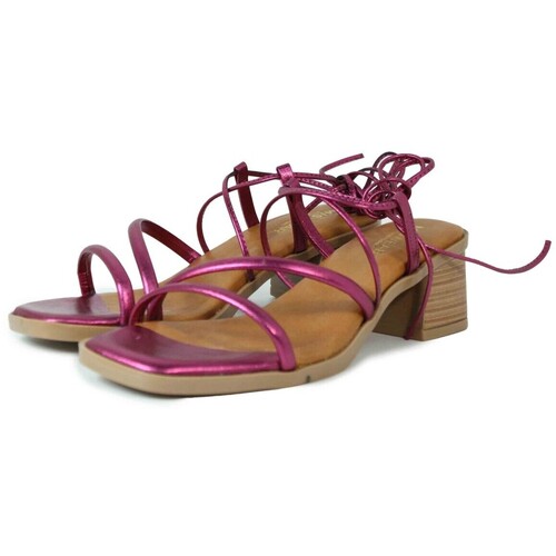 Miswear SANDALIAS DE TIRAS CÓMODAS CON TACÓN MEDIO 2975  FUCSIA Rosa