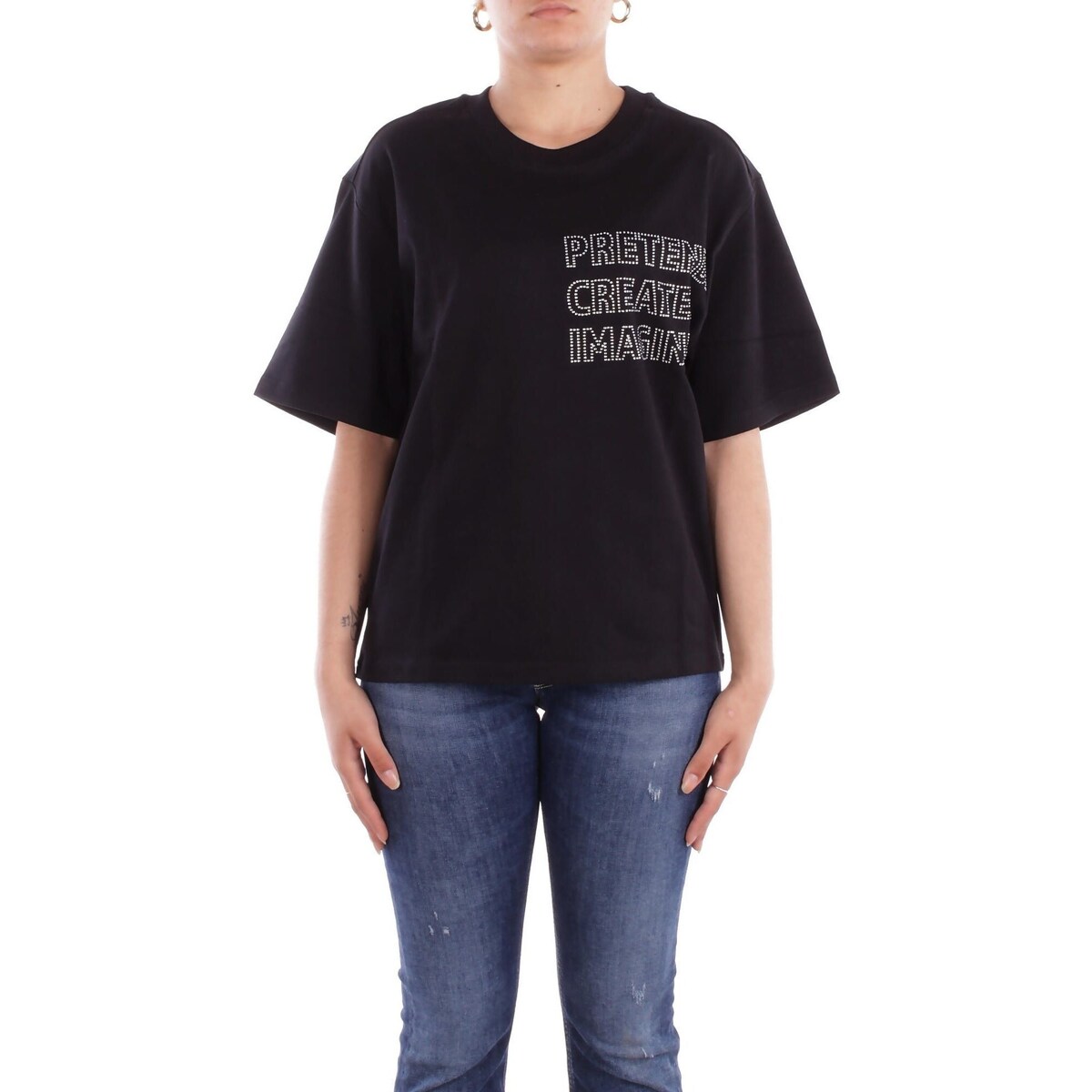 Textil Mulher T-Shirt mangas curtas Only 15343422 Preto