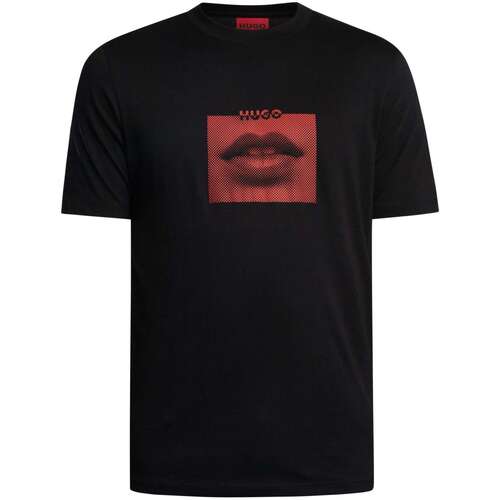 Textil Homem T-Shirt mangas curtas BOSS Camiseta gráfica Deterni Lips Preto