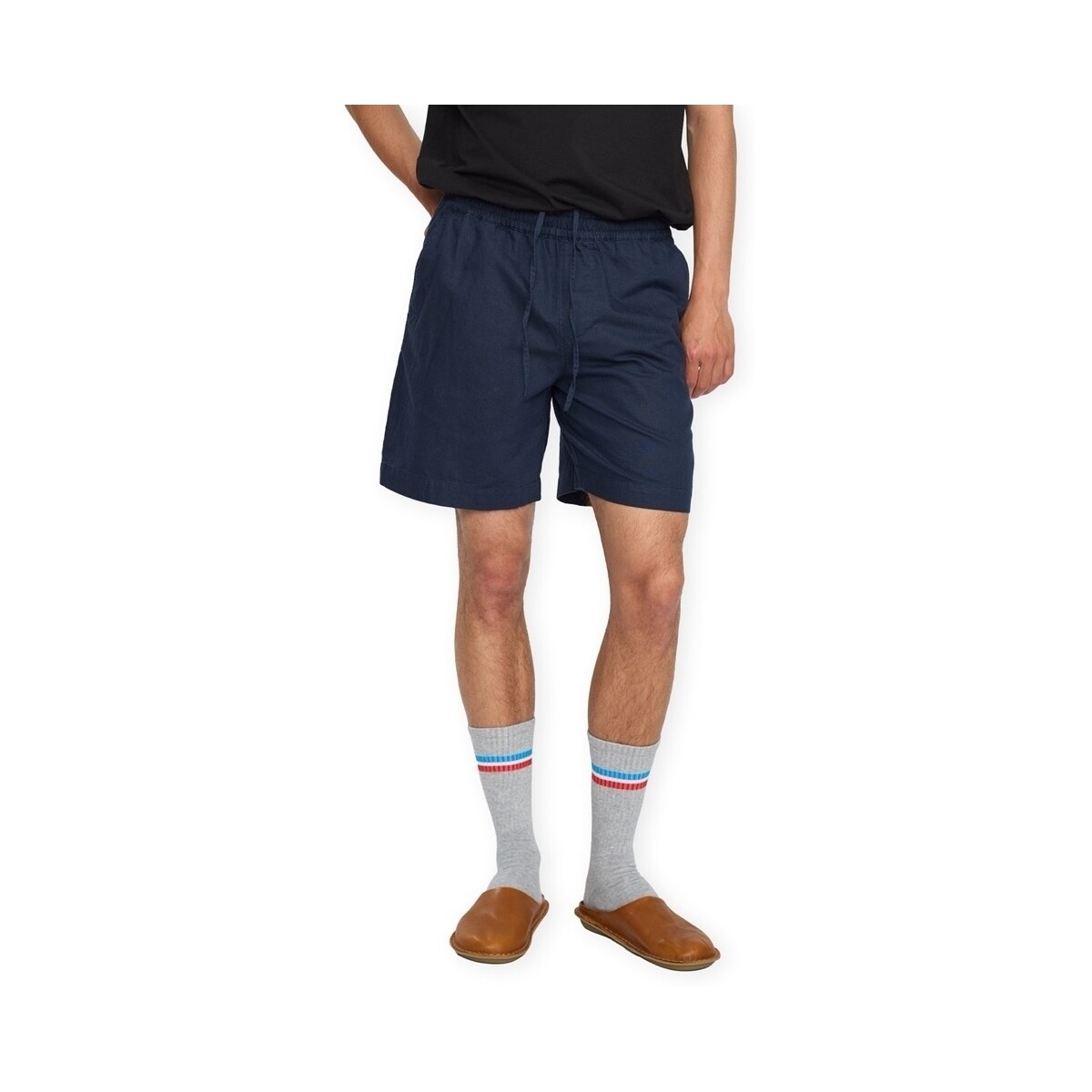 Textil Homem Shorts / Bermudas Rvlt Revolution RVLT Calções Linen - Navy Azul